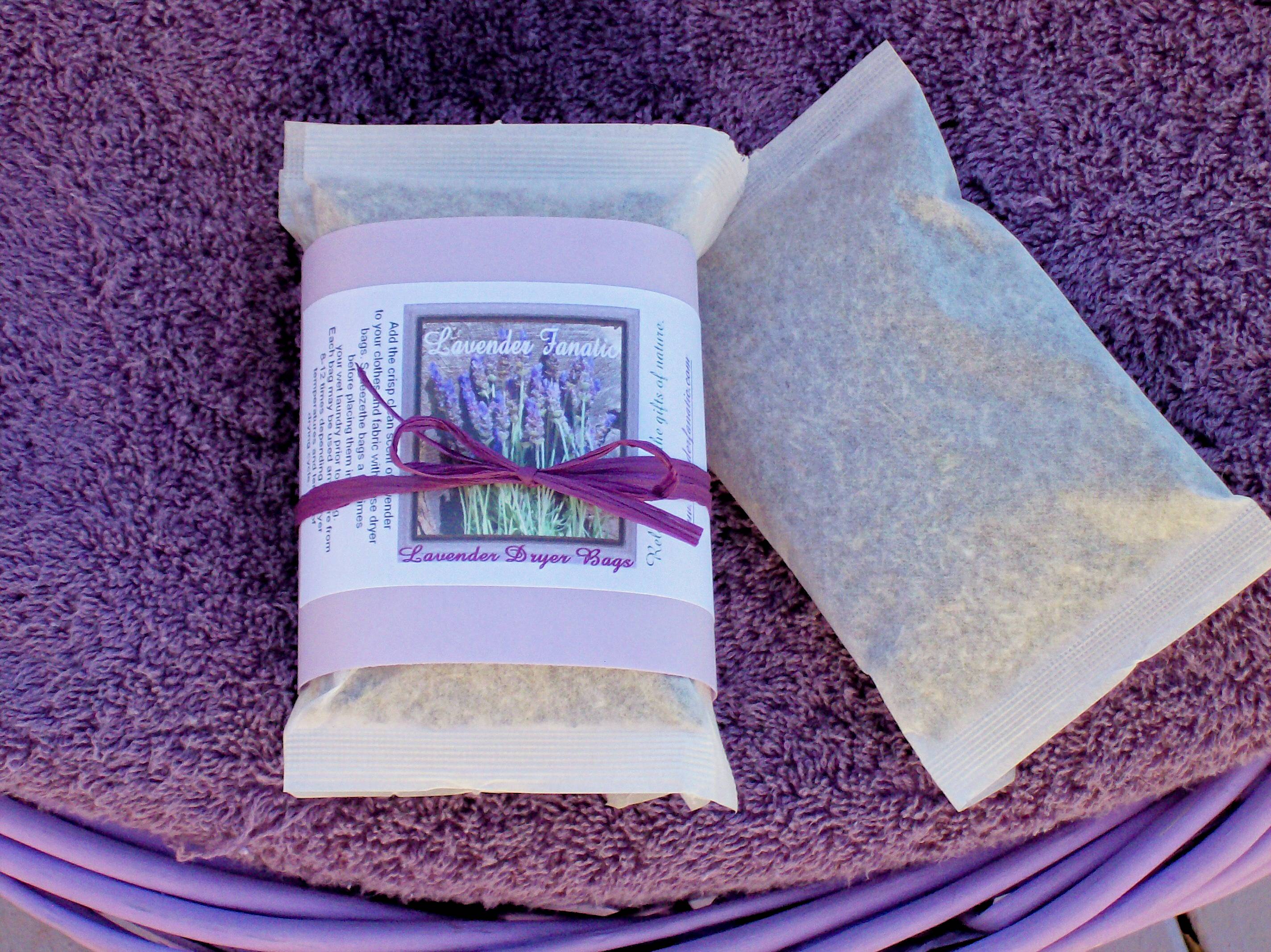 Lavender dryer bags by Lavender Fanatic.
